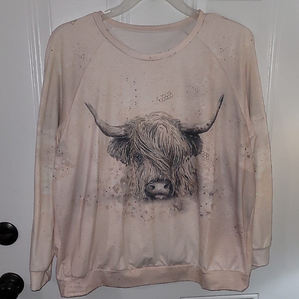 Highland Cow Print Sweatshirt